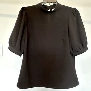 Maeve for Anthropologie Black Elbow Length Blouse - S2.